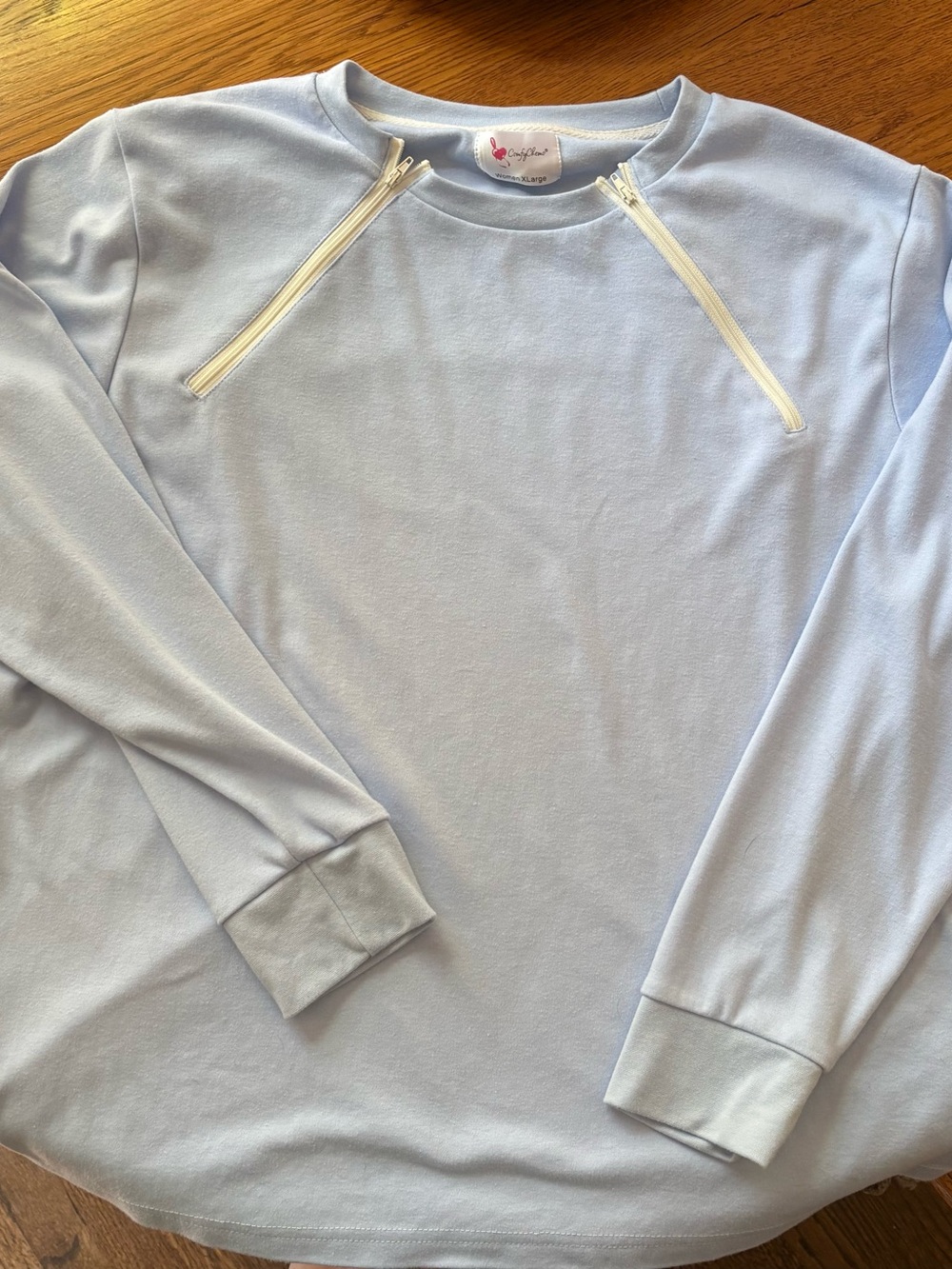 Light Blue Easy-Pullover Sweatshirt